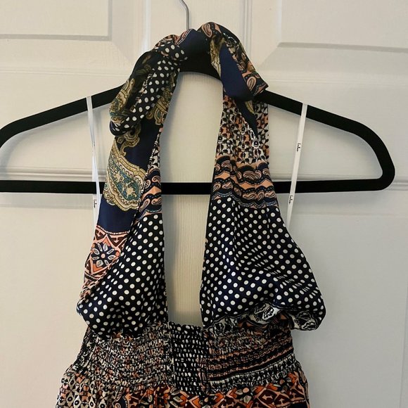 NWT Lulus Satin Boho Halter Maxi Dress or Cover-Up Size XS - Picture 2 of 4